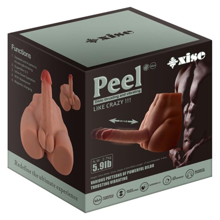 XISE - DILDO PEEL MASTURBADOR REALISTA POSICIÓN FRONTAL CON EMPUJE 17.5 CM