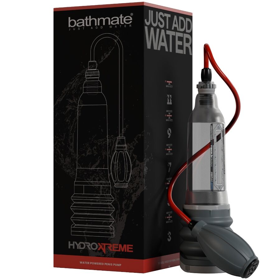 Bomba peniana BATHMATE Hydroxtreme 6 para aumento e hidroterapia, com todos os acessórios inclusos.