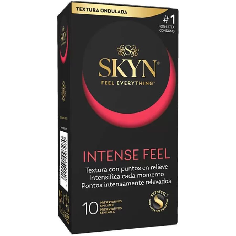 SKYN - Condón Texturizado con Sensación Intensa y Diseño Ondulado, 10 Unidades