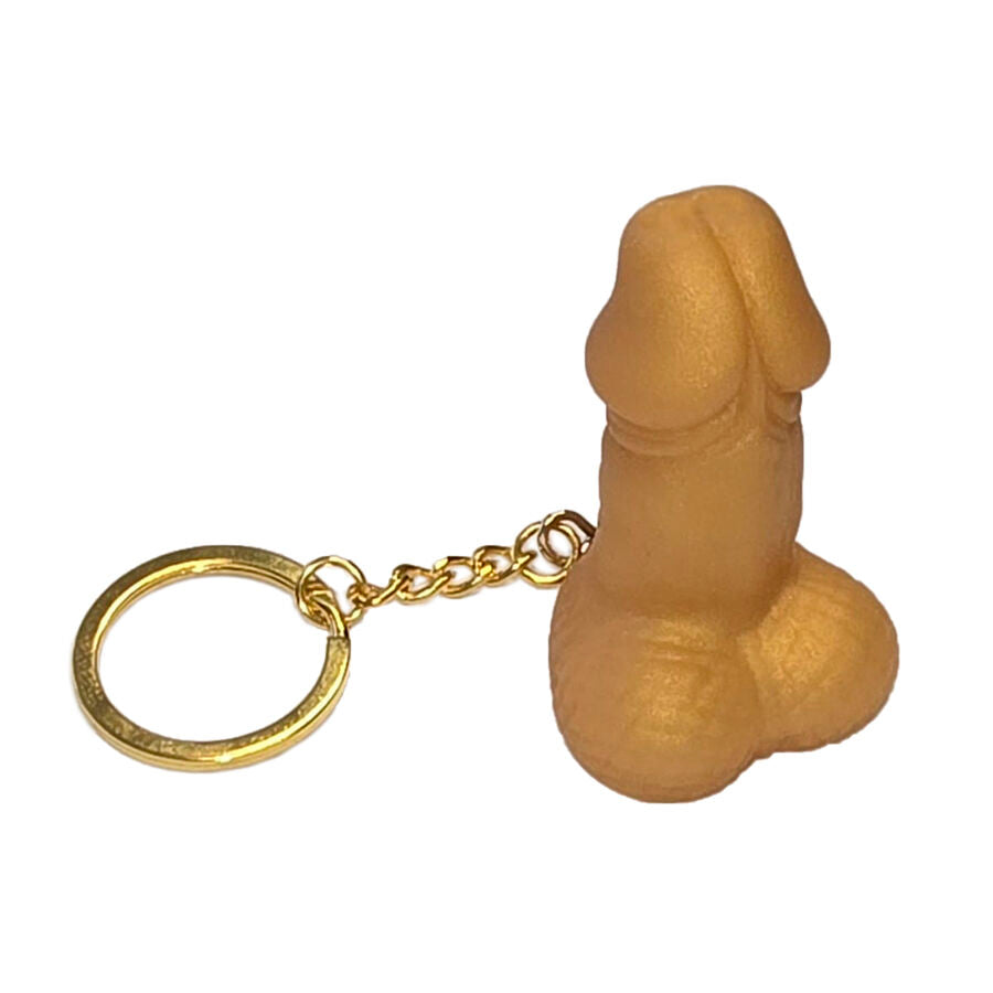 Llavero Silbato con Forma de Pene Dorado