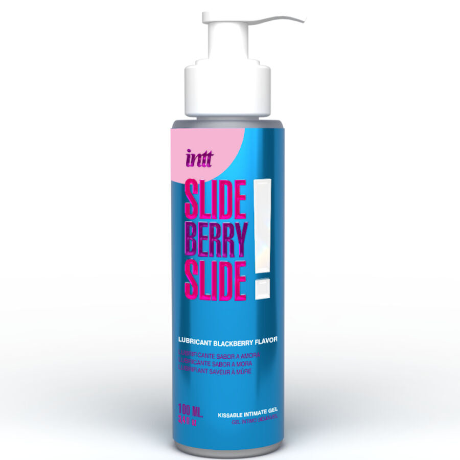 Embalagem do Lubrificante Íntimo Beijável Sabor Amora INTT RELEASES 100 ML