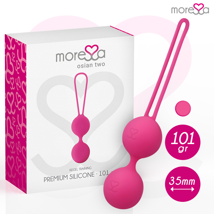 MORESSA Bolas Chinas de Silicone Osian Two Premium Rosa para treino do assoalho pélvico.