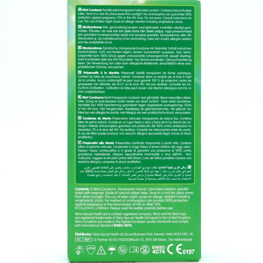 Preservativos Menta Premium Paquete con 8
