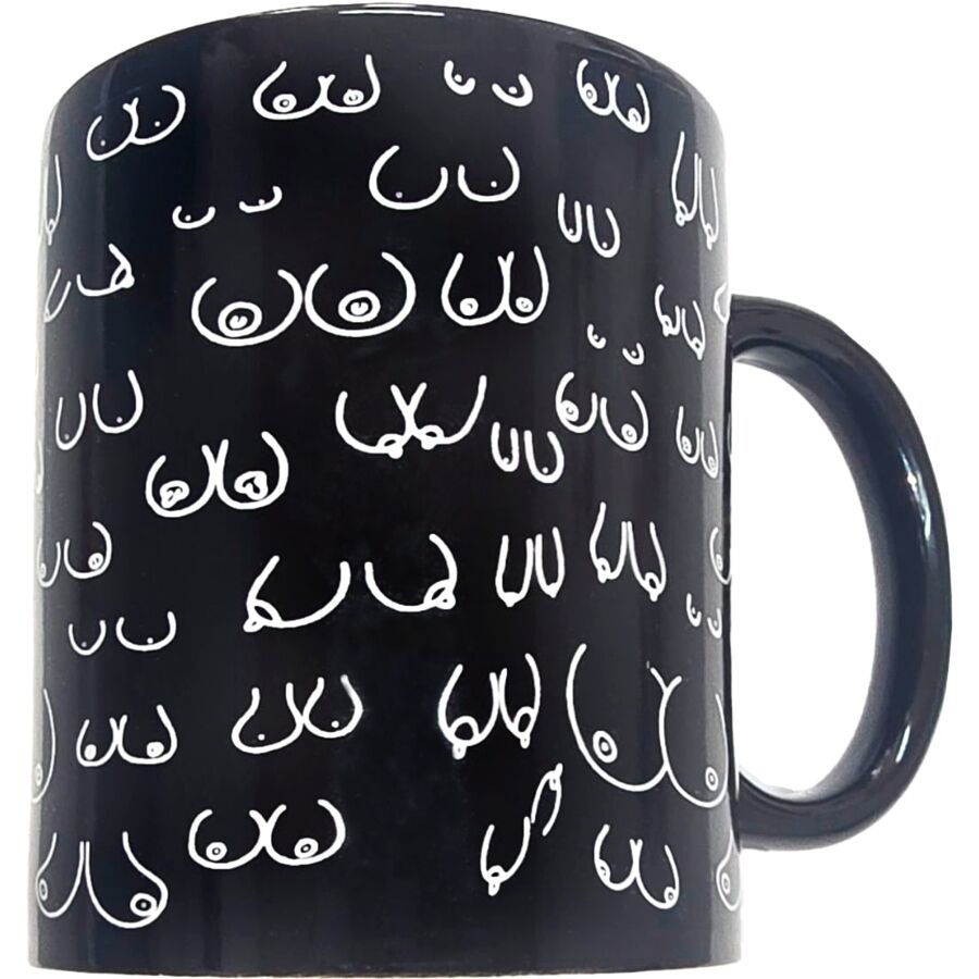 Taza con Diseño de Senos Negra 370 ml