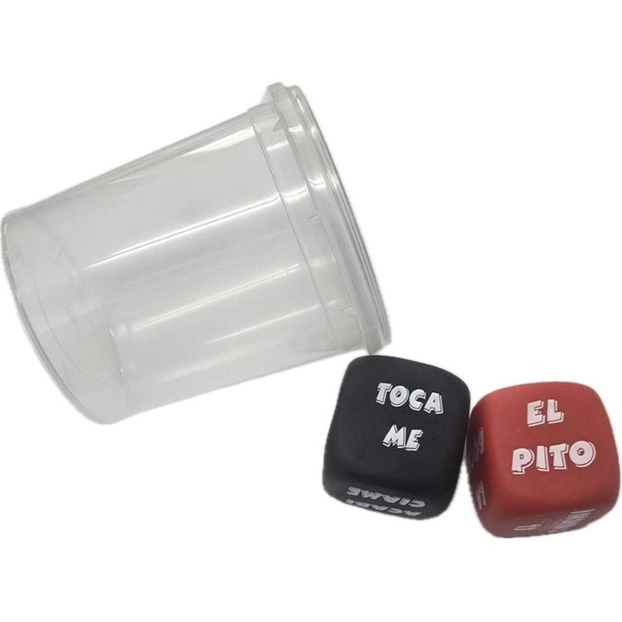 Juego de Dados Picante - Verbo + Parte del Cuerpo con Vaso