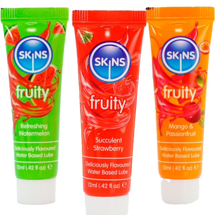 KIT DE LUBRICANTES FRUTALES: SANDÍA, FRESA Y MANGO - 3 x 12 ML
