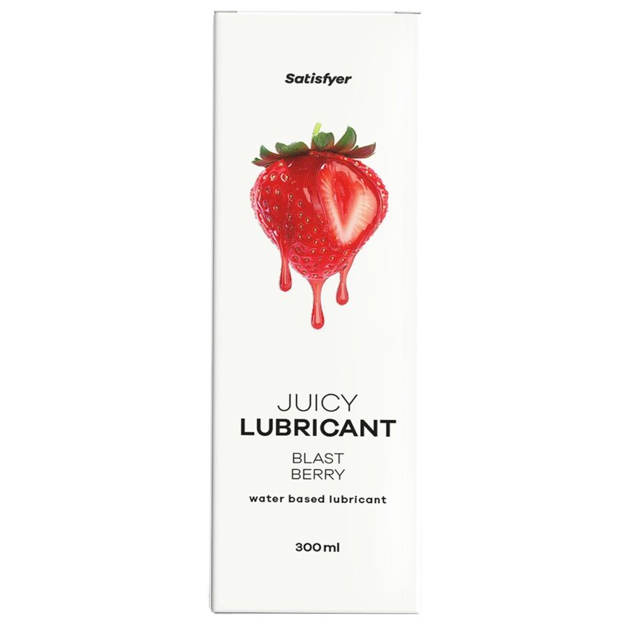 Embalagem do Lubrificante Satisfyer Berry Blast 300ml, com aroma de frutas vermelhas