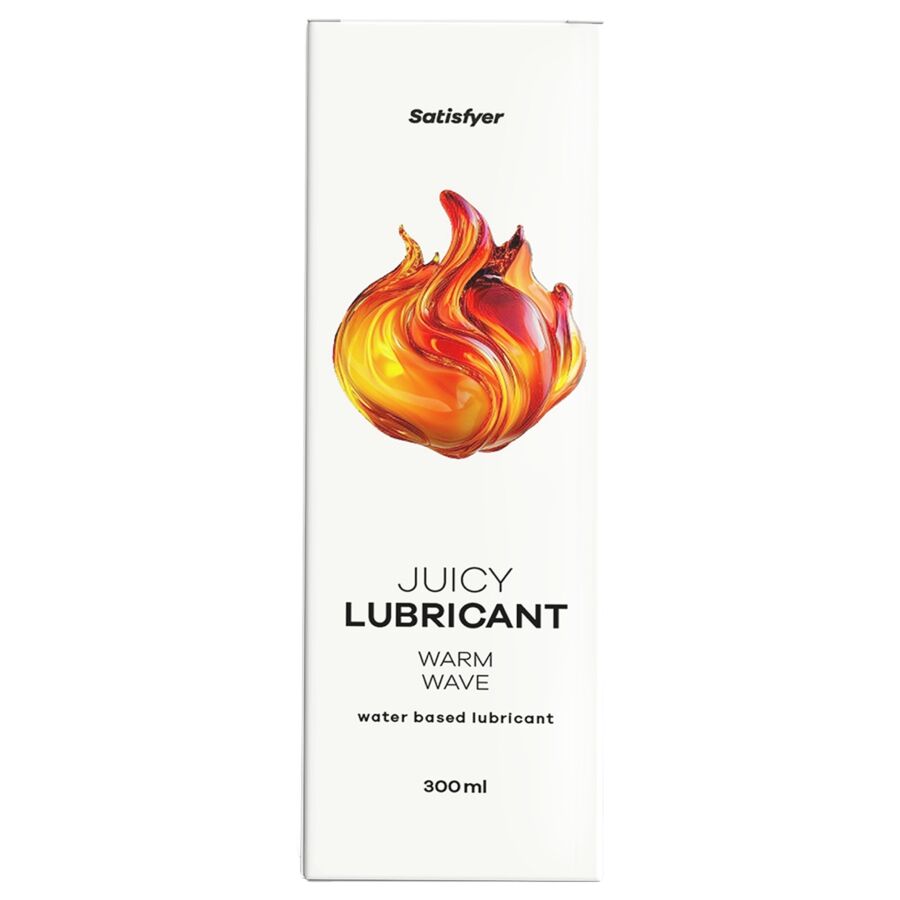 Frasco de lubrificante Satisfyer Juicy Warm Wave de 300ml, com efeito aquecedor e base de água