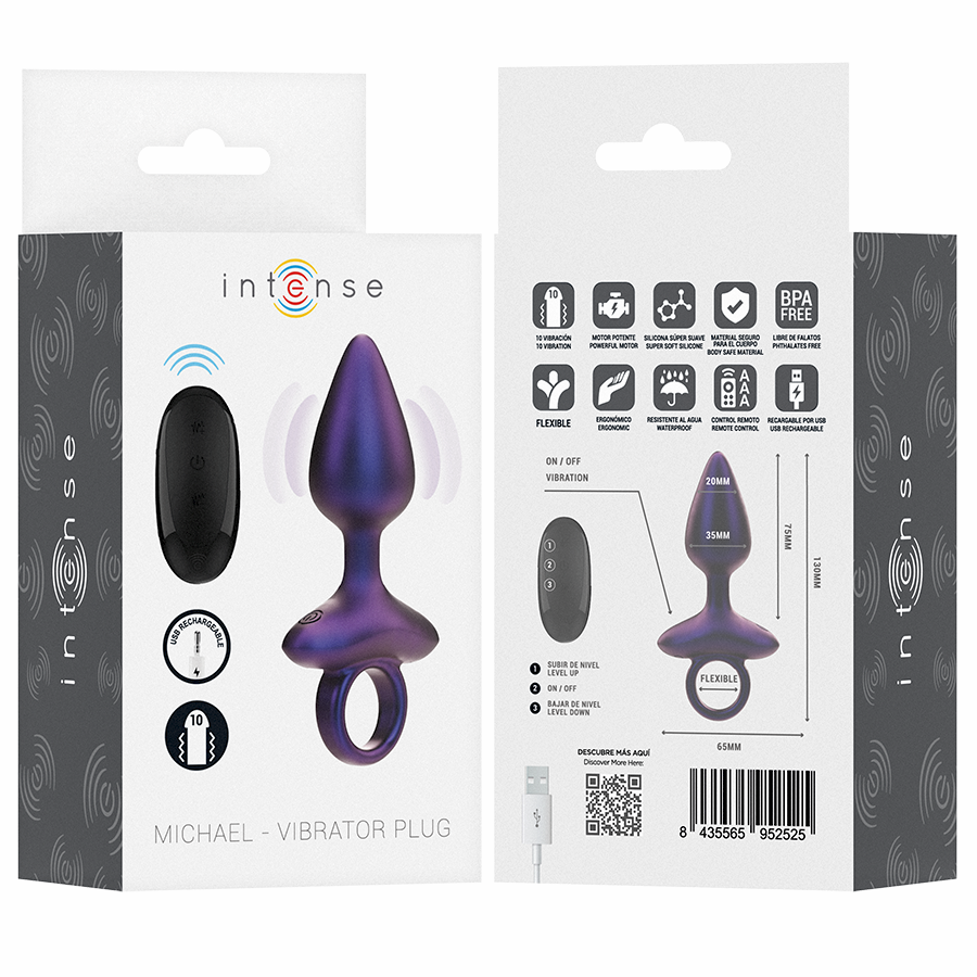 Vibrador Anal Plug Michael Modelo 2 con Control Remoto