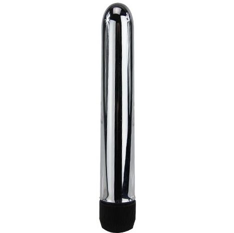 Close-up do BAILE Vibrador Clássico com Acabamento Metálico, mostrando seu design elegante e tamanho compacto.