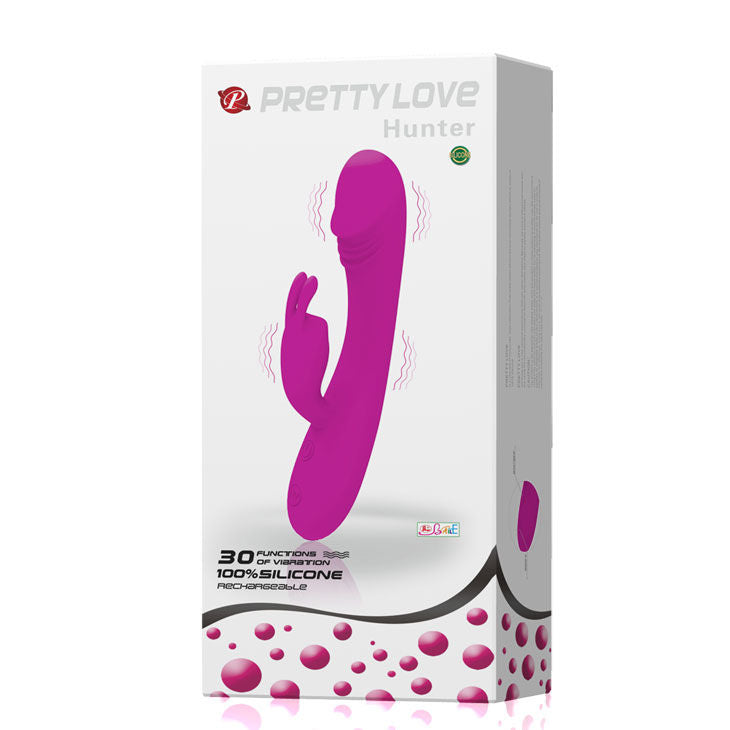 Vibrador Pretty Love Hunter com estimulação de coelho e 30 modos