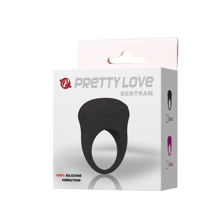 Close-up do anel vibrador PRETTY LOVE Bertram em silicone, detalhando sua textura e características de design.