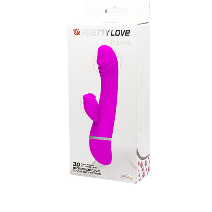 PRETTY LOVE Vibrador Flirtation David com Estimulador de Clítoris 30 Funções, para prazer intenso e orgasmos múltiplos.