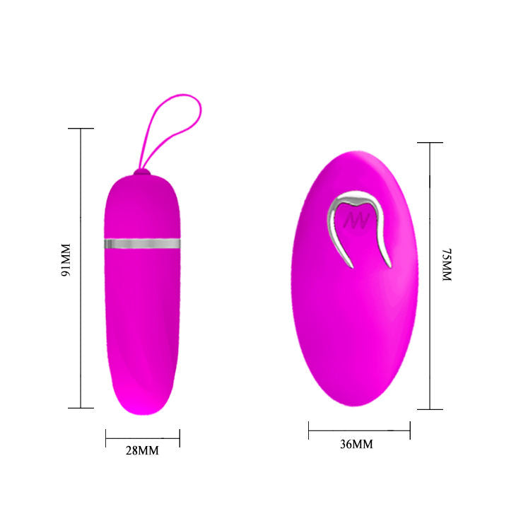 PRETTY LOVE Ovo Vibratório Debby com Controle Remoto em silicone lilás, exibindo design elegante.