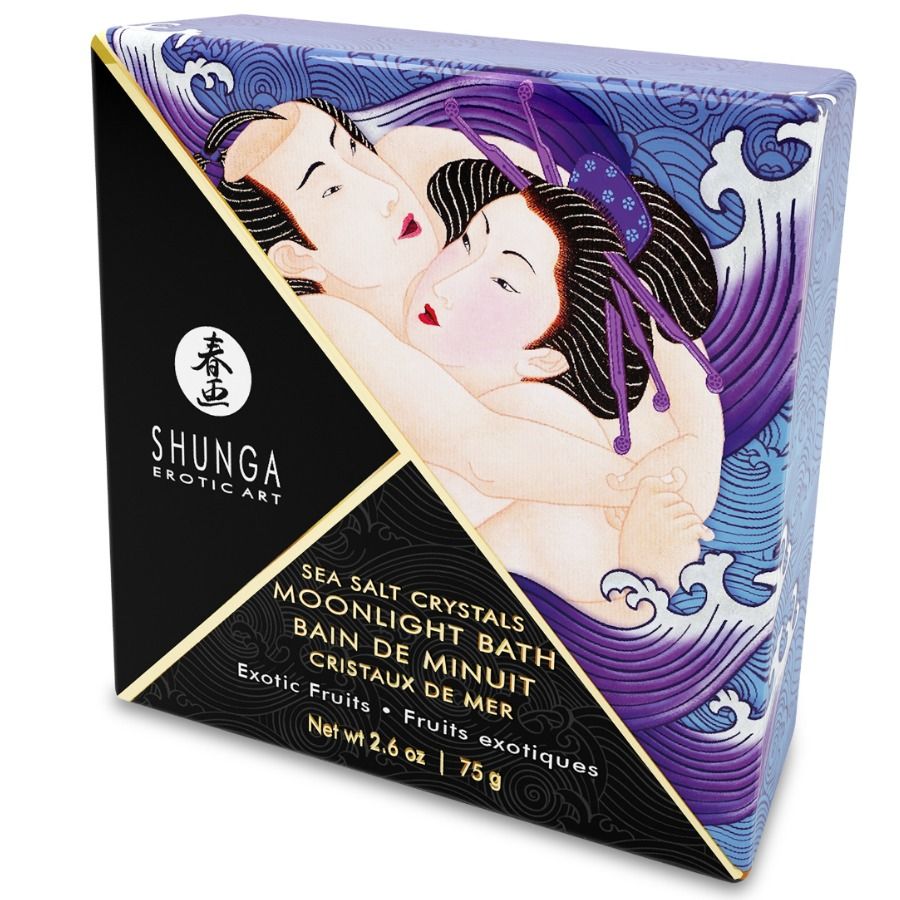 Sais de banho exóticos SHUNGA Sabor Roxo 75 GR para um banho sensorial e relaxante.