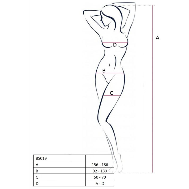 PASIÓN - BODYSTOCK MUJER BS019 BLANCO TALLA ÚNICA