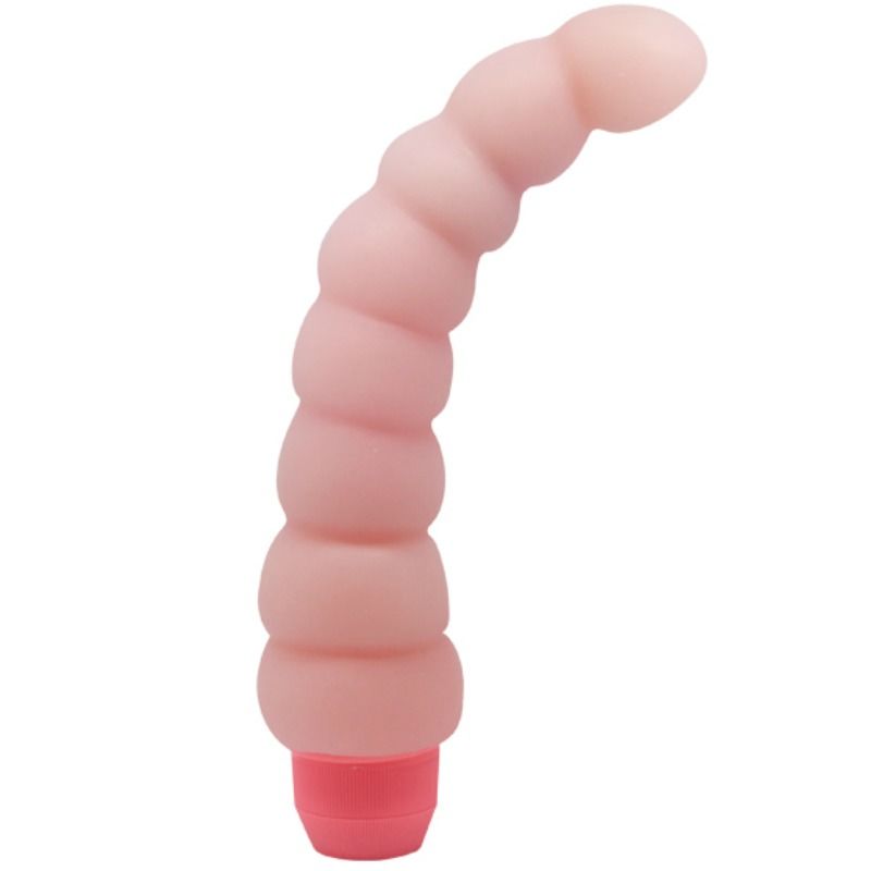 Close-up do Vibrador Anal BAILE Flexi Vibe Sensual Spine 19 cm, mostrando as ondulações e a textura suave.