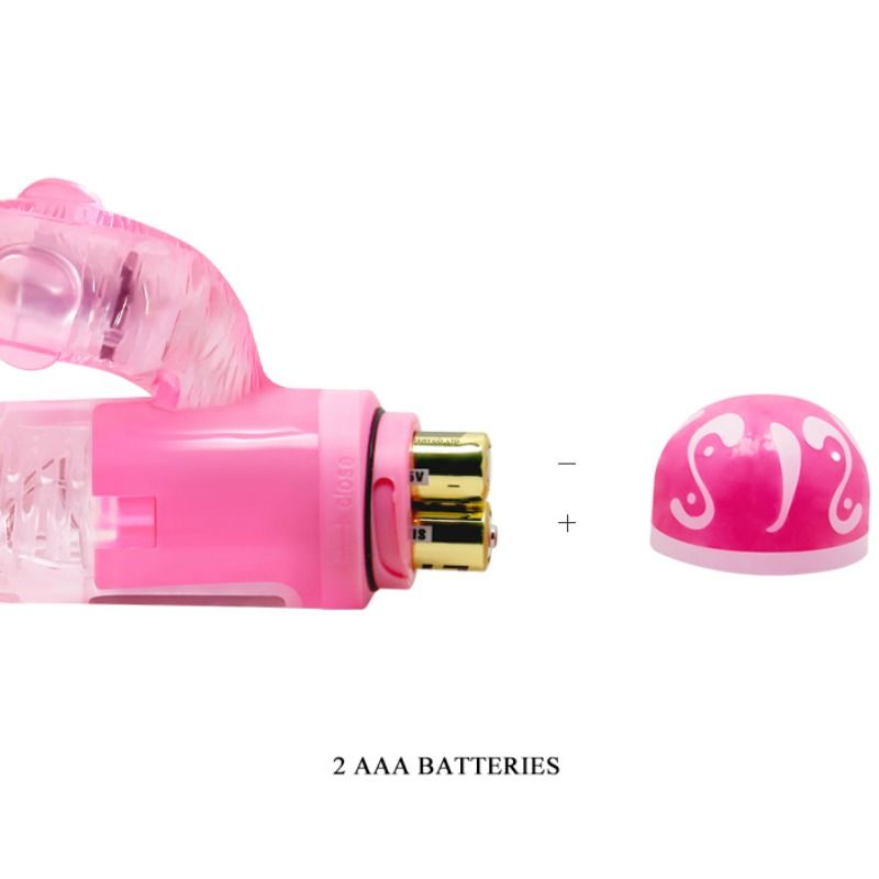Vibrador BAILE Multivelocidade com Estimulador de Coelho Rosa