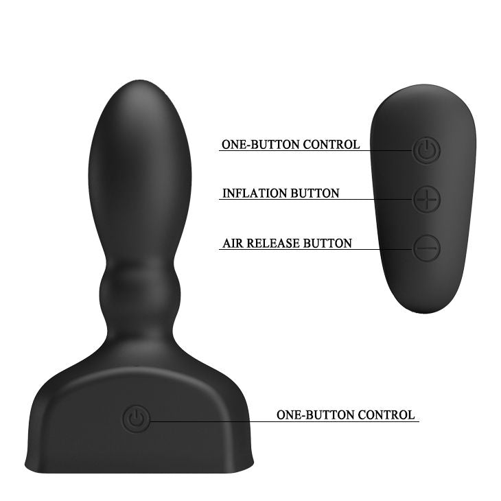 PRETTY LOVE Marriel Vibrador Prostático Inflável com controlo remoto e 12 funções de vibração