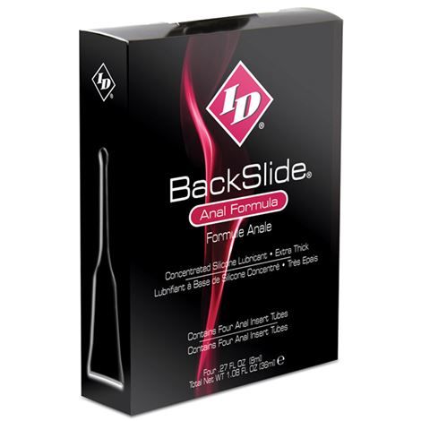 ID Lubrificante Anal Backslide com Efeito Relaxante, 4 Tubos de 8ml