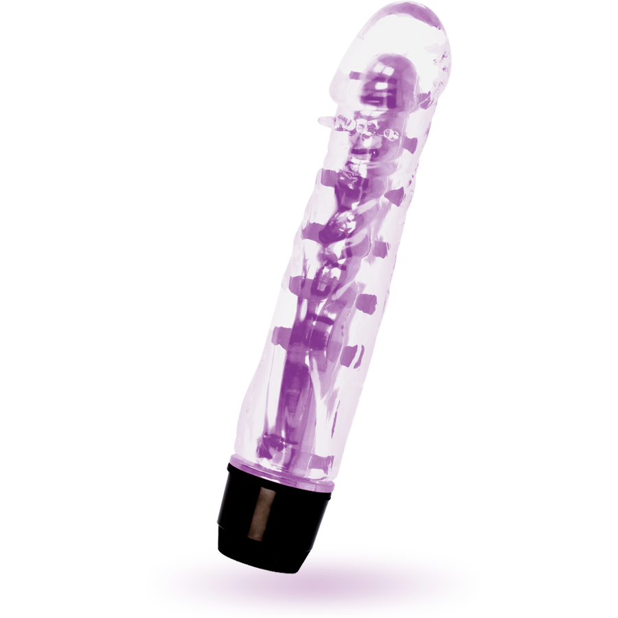 Close-up do Vibrador GLOSSY Lenny Roxo, destacando seu design ergonômico e material TPE.