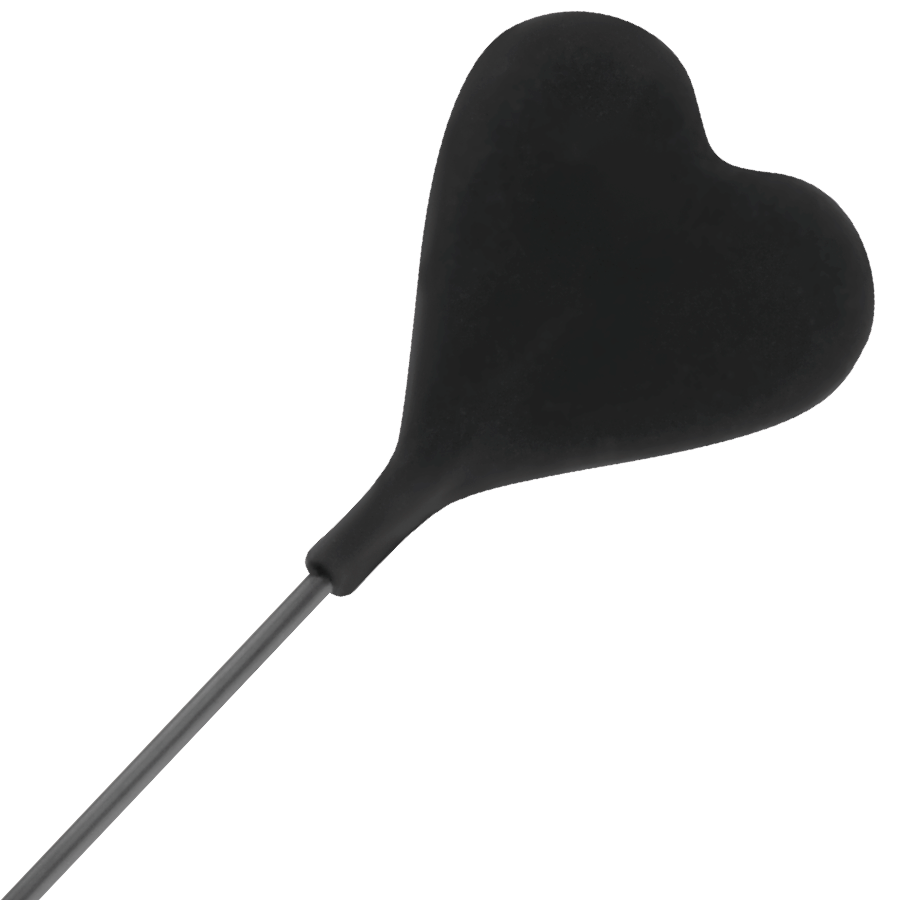 Chicote de penas dupla face Darkness 40cm preto para jogos de BDSM e exploração sensorial.