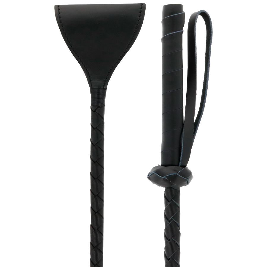 Chicote Darkness Pontiagudo Preto de 60cm para jogos BDSM e fetiche