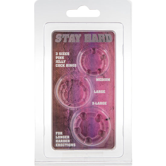 SIETE CREACIONES - SET DE TRES ANILLOS PARA EL PENE ROSAS