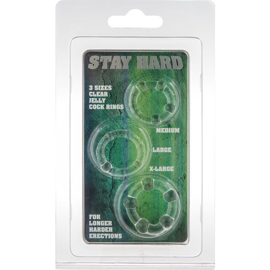 SIETE CREACIONES - SET DE TRES ANILLOS TRANSPARENTES PARA EL PENE