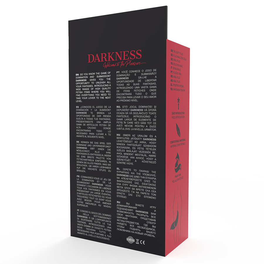 Darkness Plug Anal de Silicone com Cauda Cinza para estimulação anal e visual