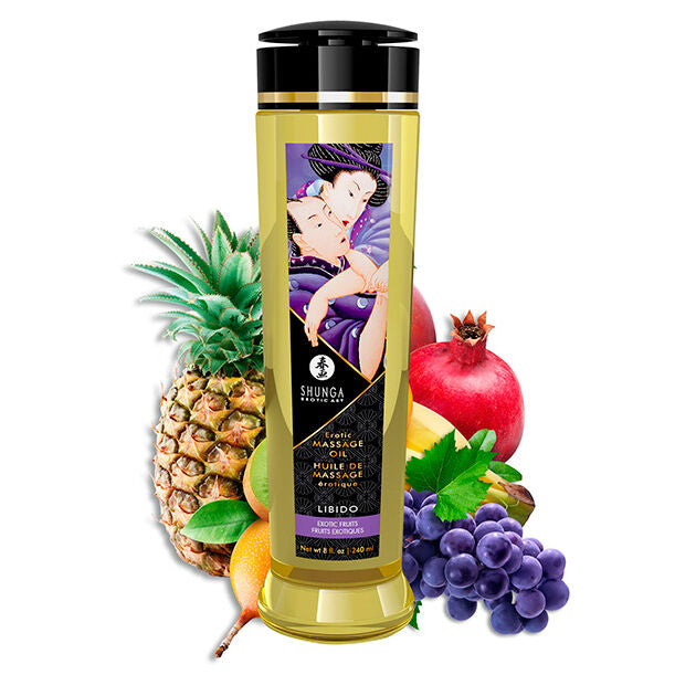 SHUNGA Óleo de Massagem Erótica Libido 240 ML com aroma de Frutas Exóticas