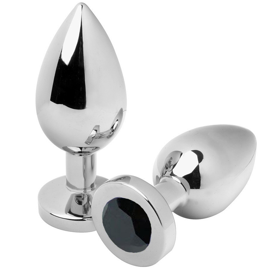 Plug Anal Diamante Negro Medio 7,62cm