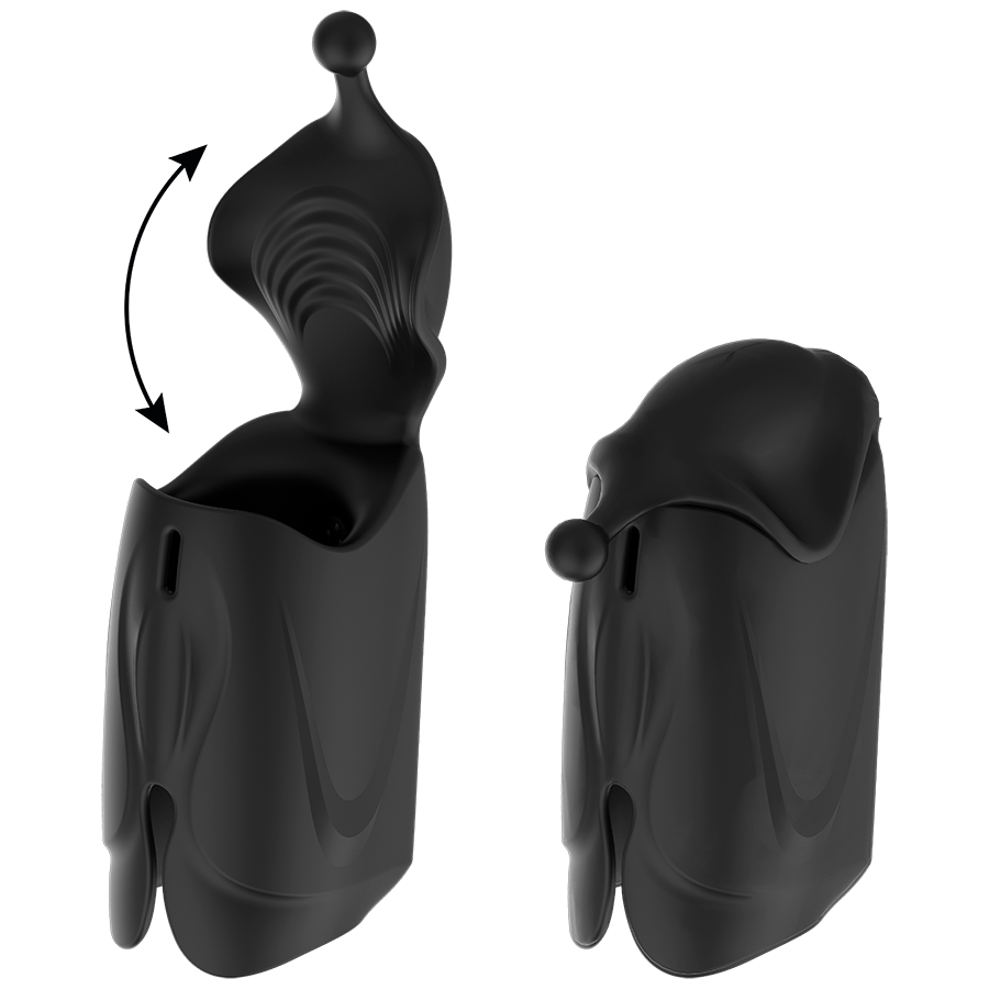 Close-up of the Jamyjob Masturbador Masculino Vibratório Recarregável showing its silicone texture and features.