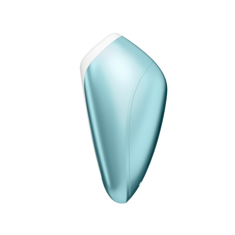 Close-up do Satisfyer Love Breeze Succionador Clitoriano Ice Blue, mostrando seu design ergonómico e câmara de silicone.