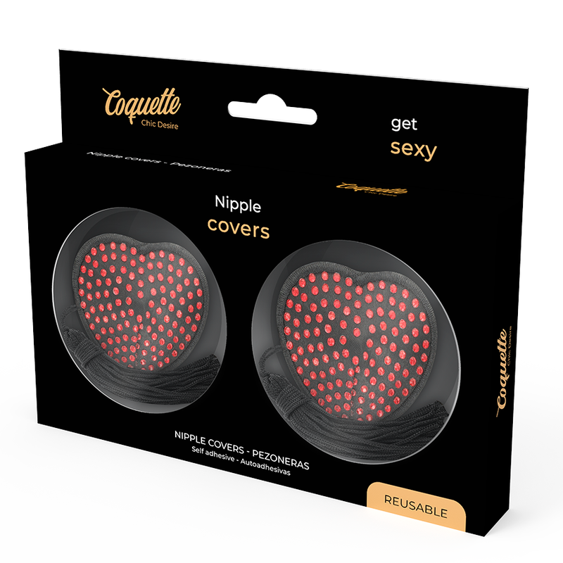 Coberturas para Mamilos Coquette Chic Desire Autoadesivas Vermelhas e Pretas