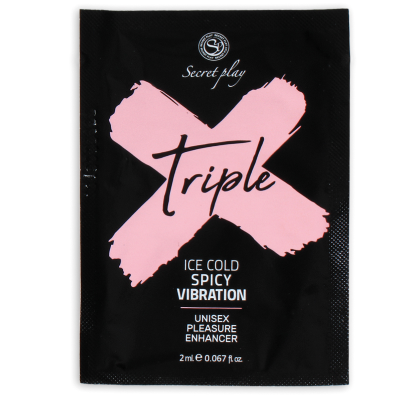 Secretplay Gel Intensificador de Prazer Dose Única Triplo X 2ml em embalagem prática.