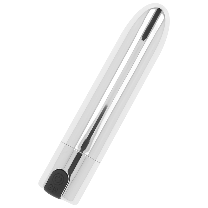 OHMAMA Bala Vibrante Prata Recarregável 9,5 cm, um estimulador compacto e potente para prazer discreto.