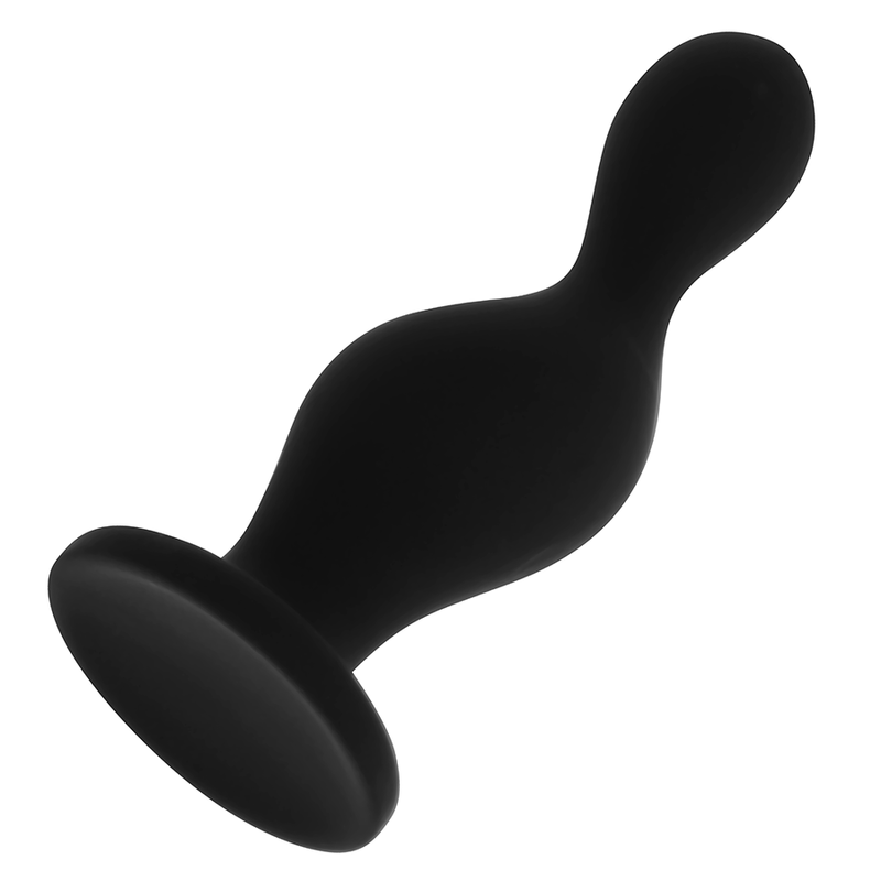 Plug anal de silicone OHMAMA P-Point de 12 cm, mostrando o design ergonómico e a ventosa na base.