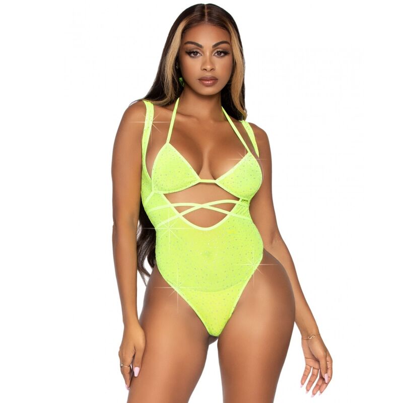 LEG AVENUE Biquíni e Bodysuit Malha Strass Tamanho Único, detalhes da malha e design.