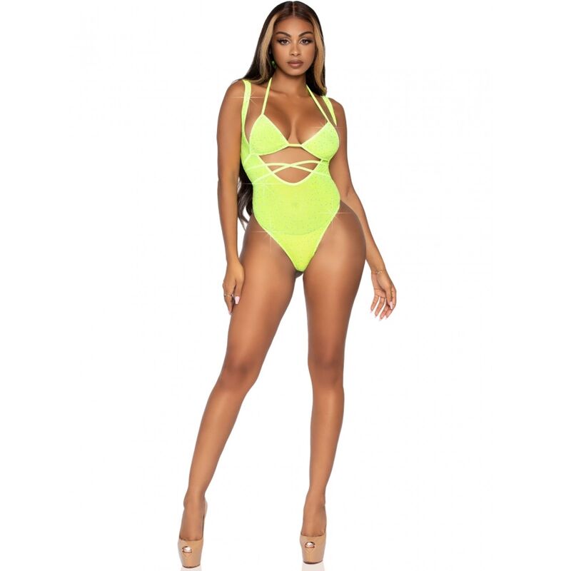 LEG AVENUE Biquíni e Bodysuit Malha Strass Tamanho Único, detalhes da malha e design.