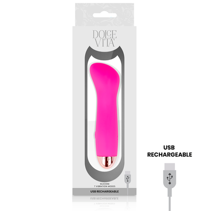 DOLCE VITA - VIBRADOR RECARGABLE ROSA 7 VELOCIDADES