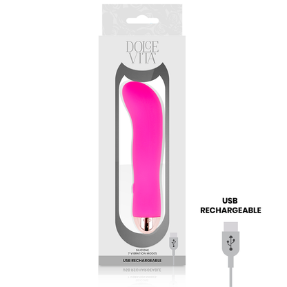 DOLCE VITA - VIBRADOR RECARGABLE DOS VELOCIDADES ROSA 7