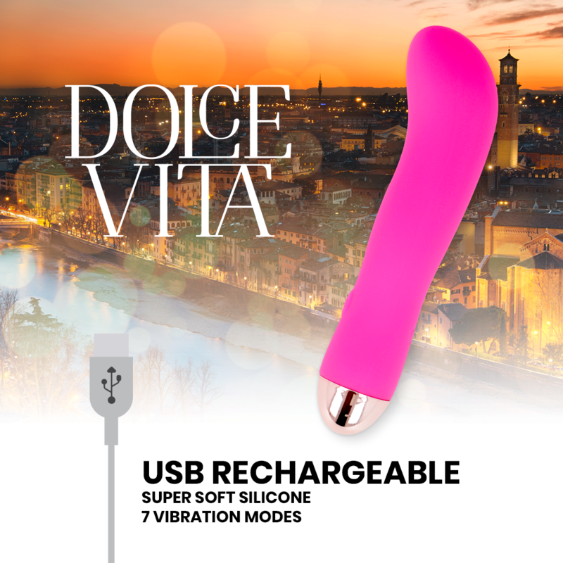 DOLCE VITA - VIBRADOR RECARGABLE DOS VELOCIDADES ROSA 7