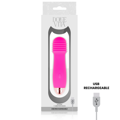 DOLCE VITA - VIBRADOR RECARGABLE DE TRES VELOCIDADES ROSA 7
