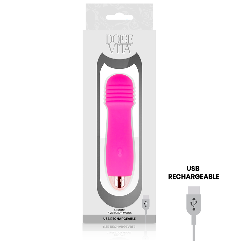 DOLCE VITA - VIBRADOR RECARGABLE DE TRES VELOCIDADES ROSA 7