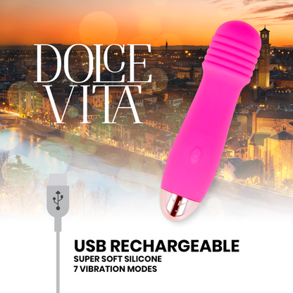 DOLCE VITA - VIBRADOR RECARGABLE DE TRES VELOCIDADES ROSA 7