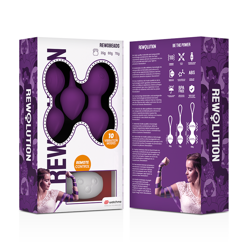 REWOLUTION - REWOBEADS BOLAS VIBRATORIAS CON CONTROL REMOTO Y TECNOLOGÍA WATCHME