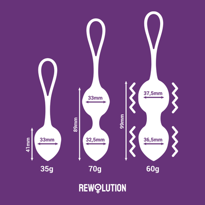 REWOLUTION - REWOBEADS BOLAS VIBRATORIAS CON CONTROL REMOTO Y TECNOLOGÍA WATCHME
