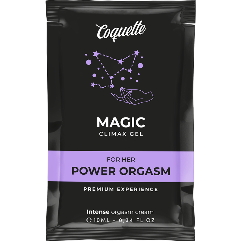 Frasco de COQUETTE CHIC DESIRE Pocket Magic Climax Gel Intensificador Orgasmo 10 ML, realçando o design discreto e portátil.