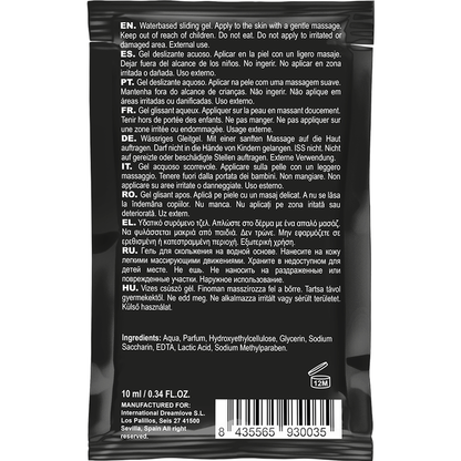 Embalagem do Coquette Chic Desire Lubrificante Beijável Base Água Sabor Morango 10 ML